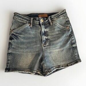 Judy Blue Denim‎ Shorts Women Medium Mid Rise Stretch Distressed Hem Summer